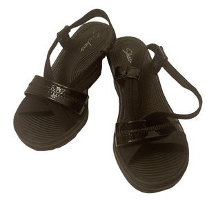 Skechers Black Wedge Shoes Size 6 NWOT